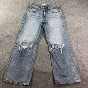 Levis Superlow Womens Jeans 30x32 (fits 30x31) Wide Leg Blue